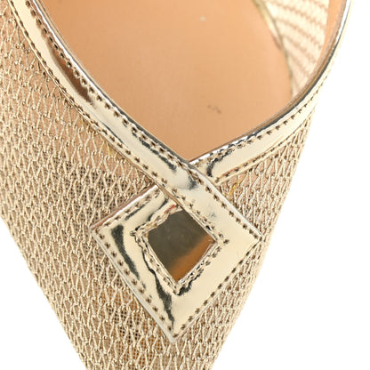 Christian Louboutin Mesh Neoalto 100 Pumps 37.5 Gold 9 of 11