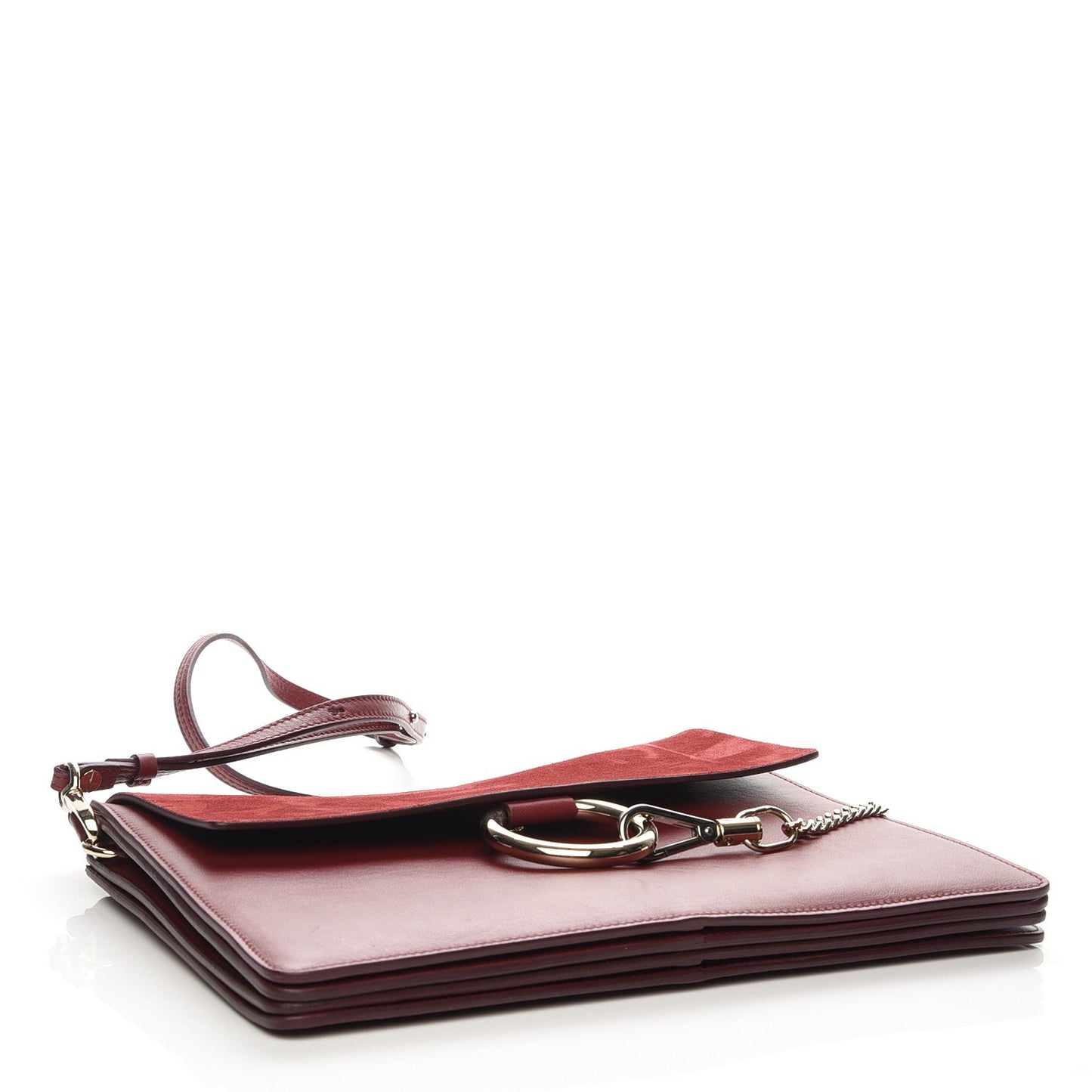 Calfskin Suede Medium Faye Shoulder Bag Plum Purple