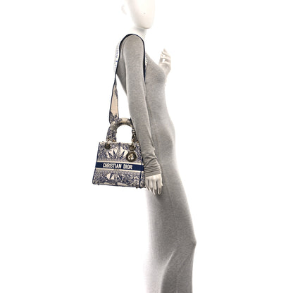 Christian Dior Canvas Reverse Embroidered Rêve d'Infini Medium Lady D-Lite Blue Multicolor 2 of 11