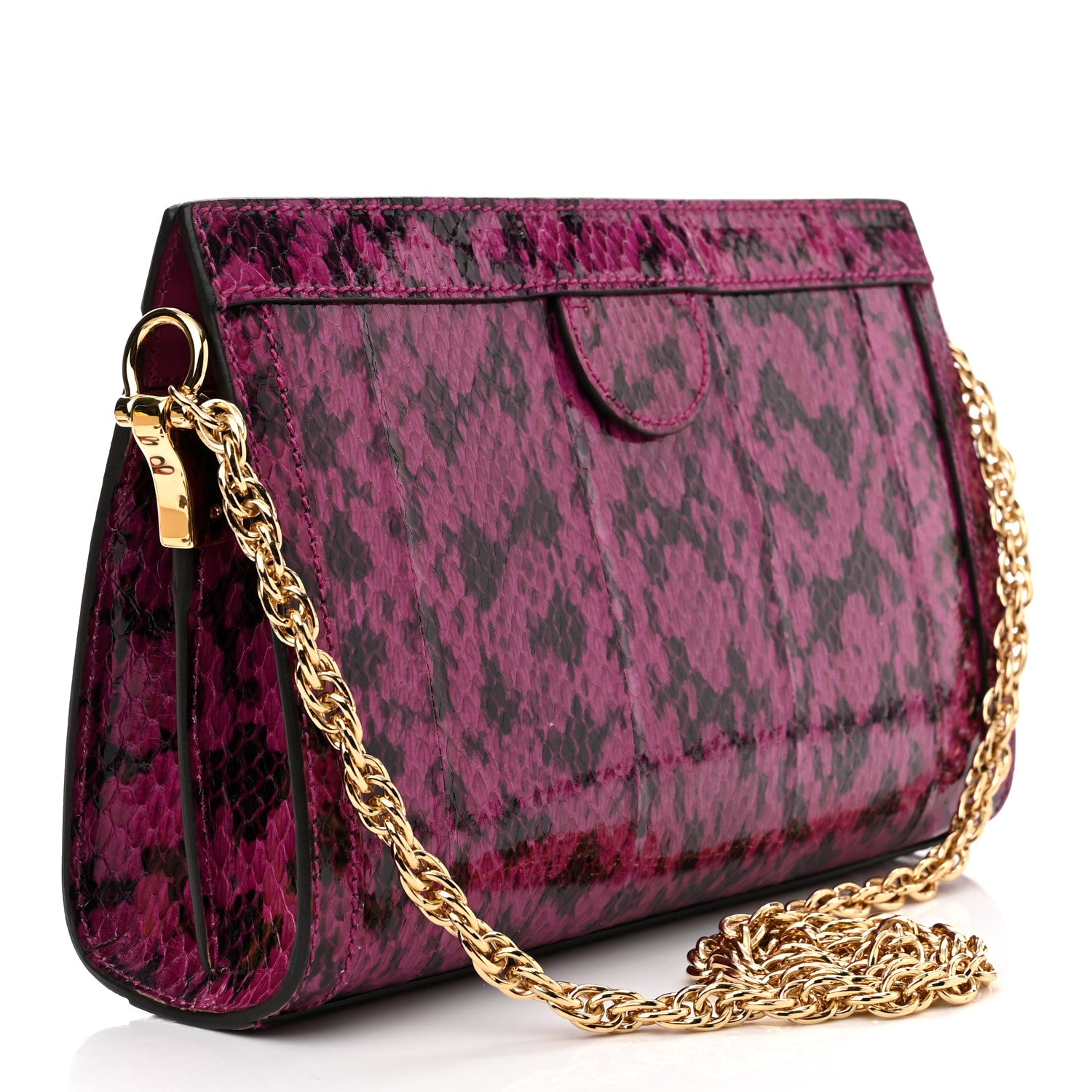 Gucci Snakeskin GG Small Ophidia Chain Shoulder Bag Pink 3 of 9