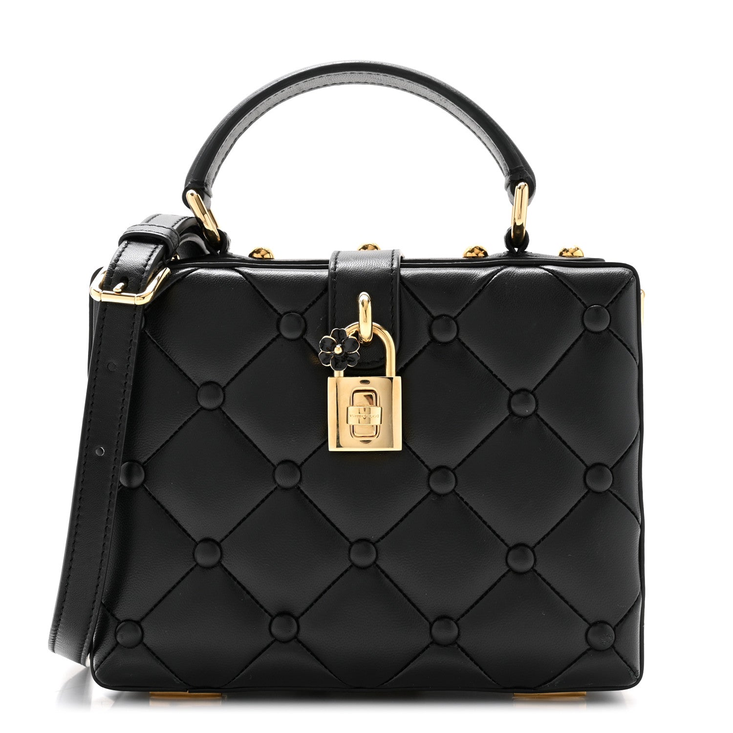 Dolce & Gabbana Lambskin Quilted Box Bag Black 1 of 9