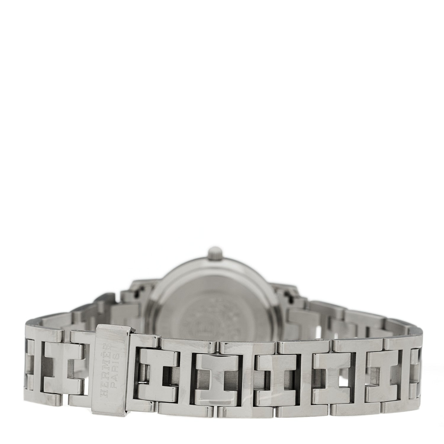 Hermes Stainless Steel Pink Mother of Pearl 24mm Clipper Quartz Watch 3 of 4