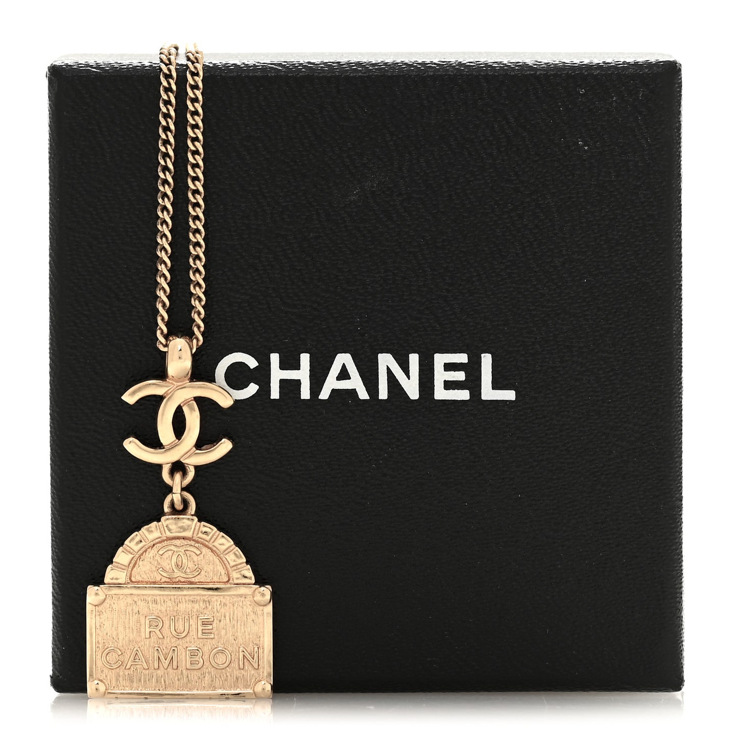 Metal CC Rue Cambon Necklace Gold