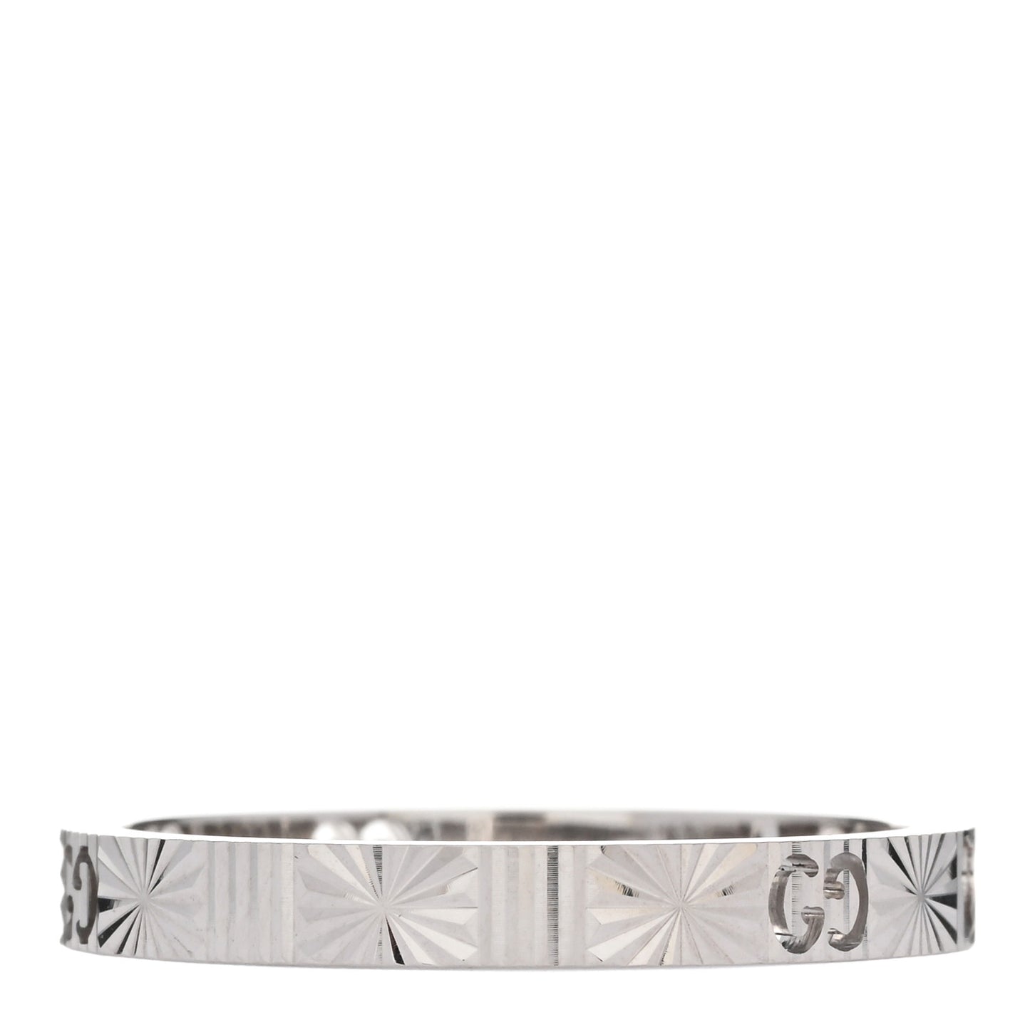18K White Gold Diamond Icon Heart Band Ring 60 9