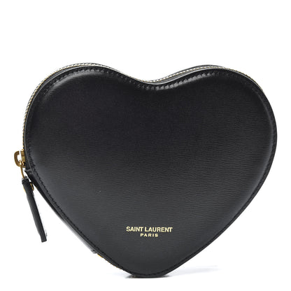 Saint Laurent Calfskin Nylon Heart Foldable Tote Bag Black 1 of 6