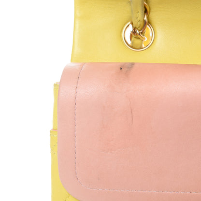 Chanel Lambskin Quilted Medium Double Flap Yellow 22 of 24