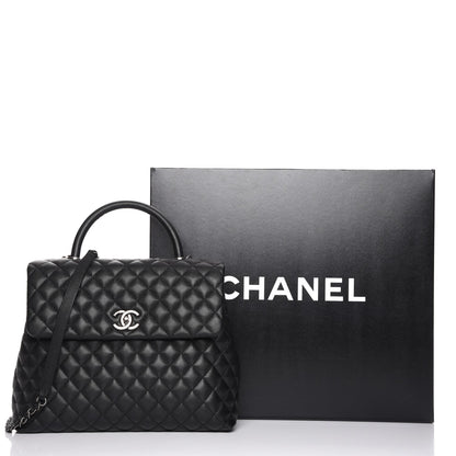 Chanel Caviar Quilted Large Coco Handle Flap Black 9 of 9