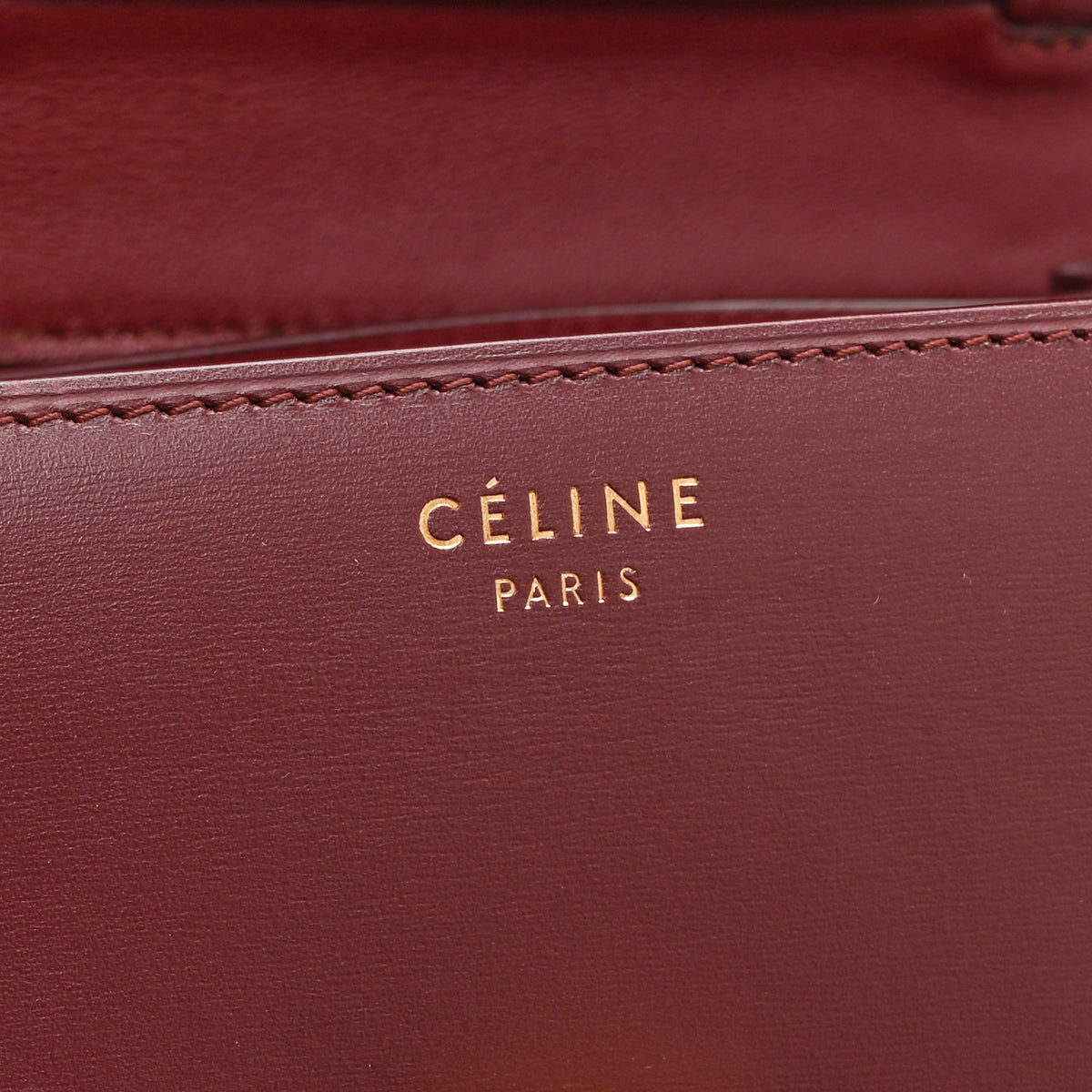 Celine Box Calfskin Small Classic Box Flap Bag Burgundy 6 of 14