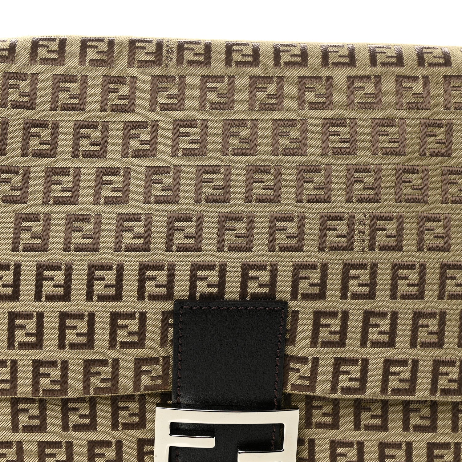 Fendi Zucchino Vitello Mama Baguette Testa di Moro Beige 7 of 9
