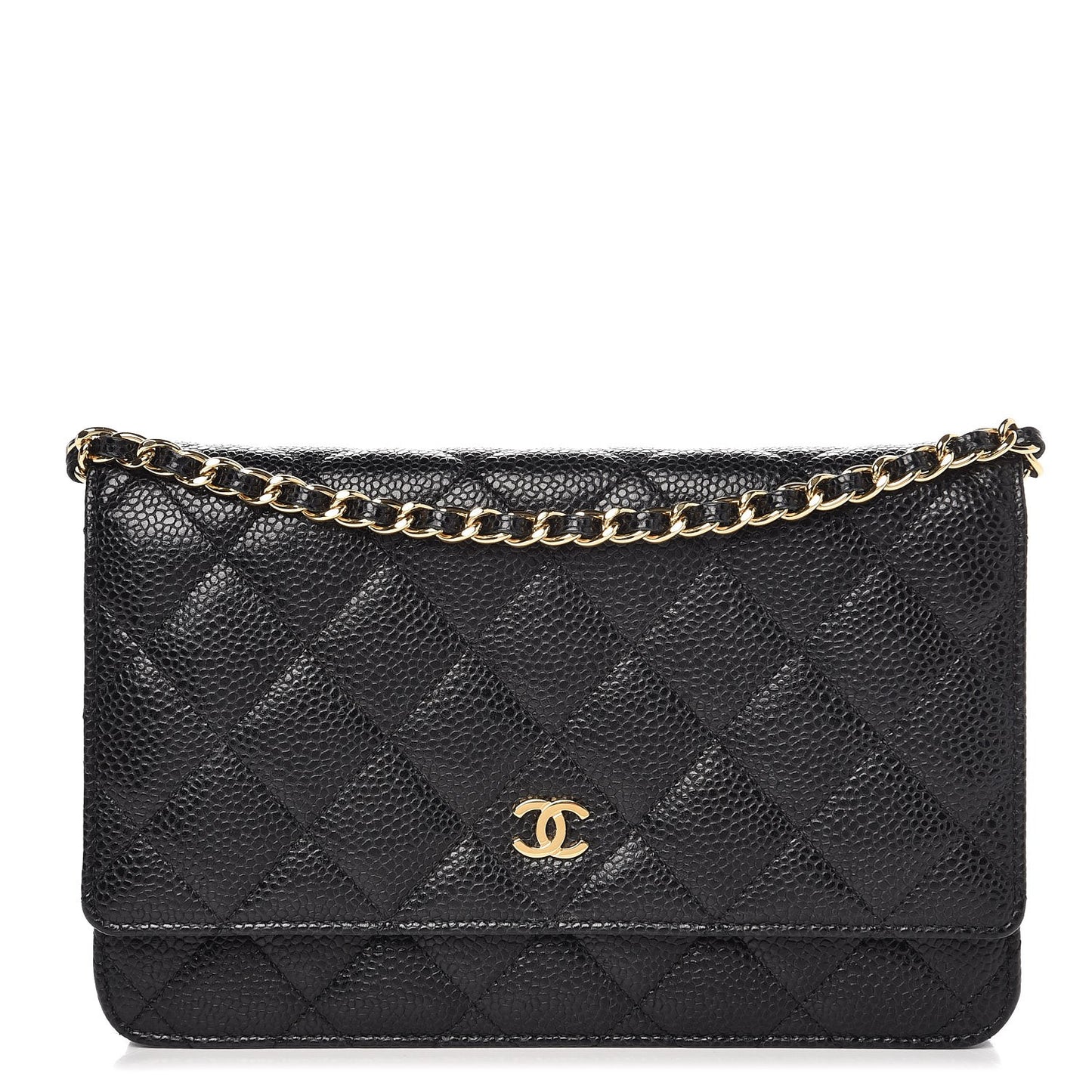 Caviar Quilted Wallet On Chain WOC Black