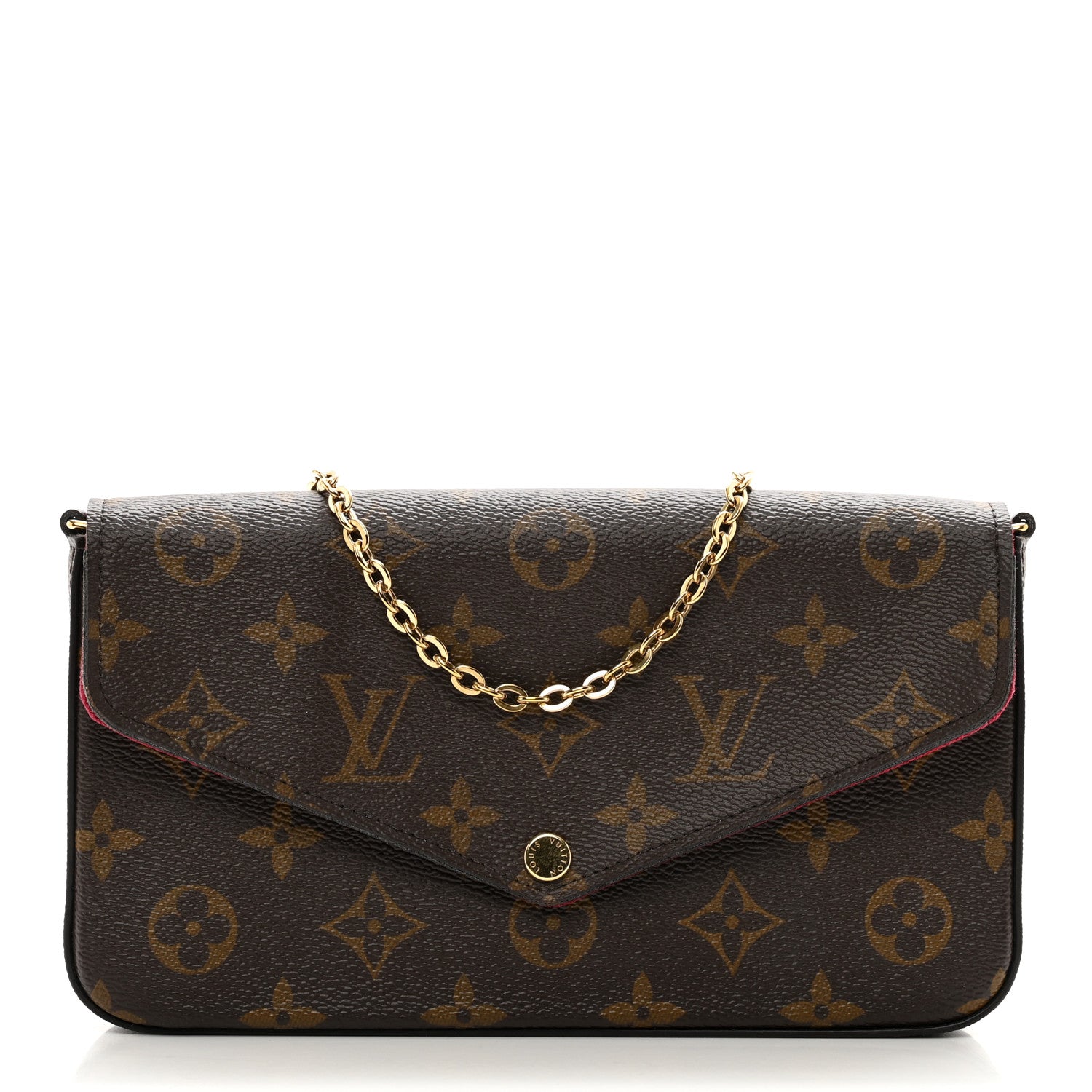 Louis Vuitton Monogram Pochette Felicie Chain Wallet Fuchsia 3 of 10