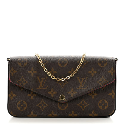Louis Vuitton Monogram Pochette Felicie Chain Wallet Fuchsia 3 of 10