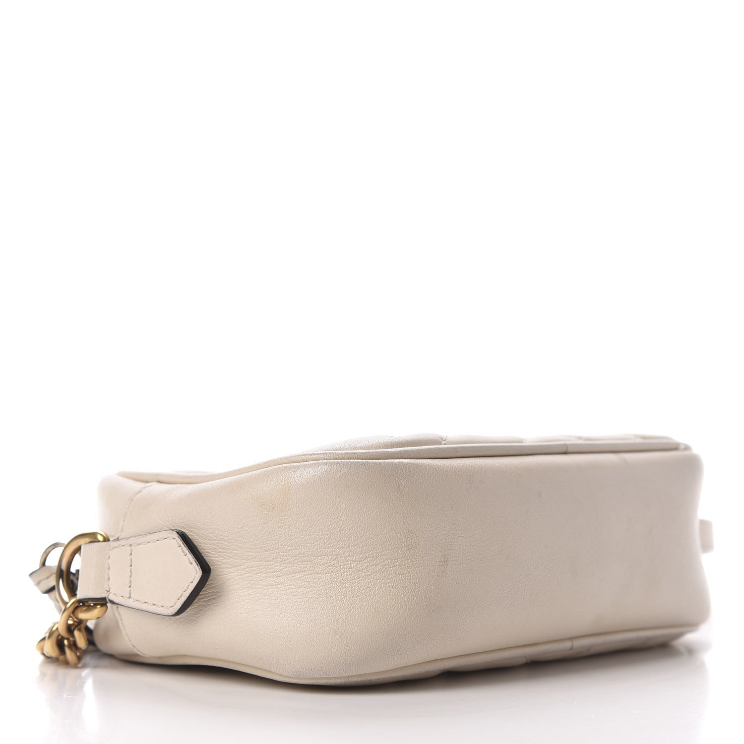 Gucci Calfskin Matelasse Mini GG Marmont Chain Shoulder Bag White 5 of 13