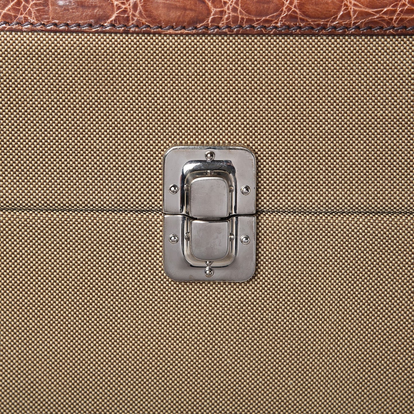 Jacquard Logo Crocodile Trim Suitcase Corda Tabacco