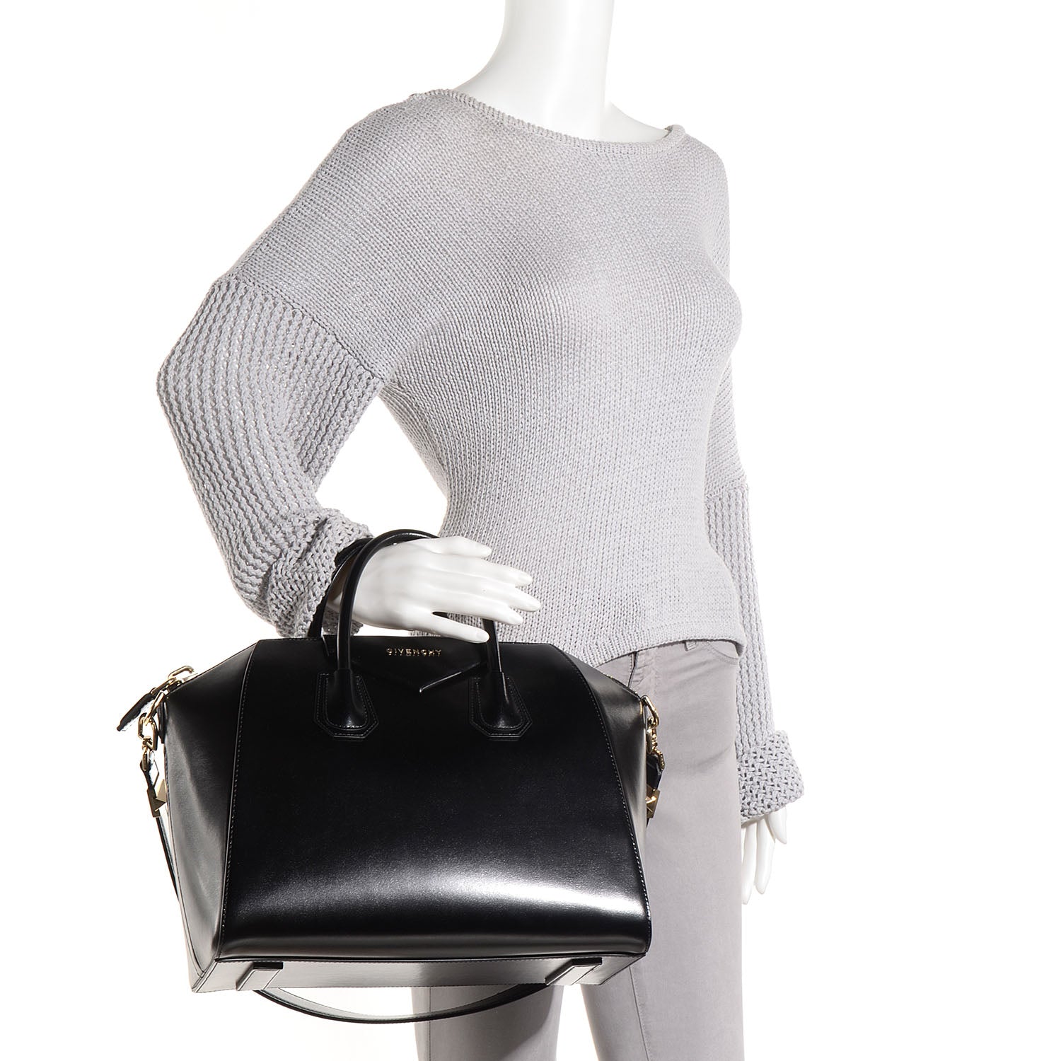 Givenchy Shiny Lord Calfskin Medium Antigona Black 2 of 11