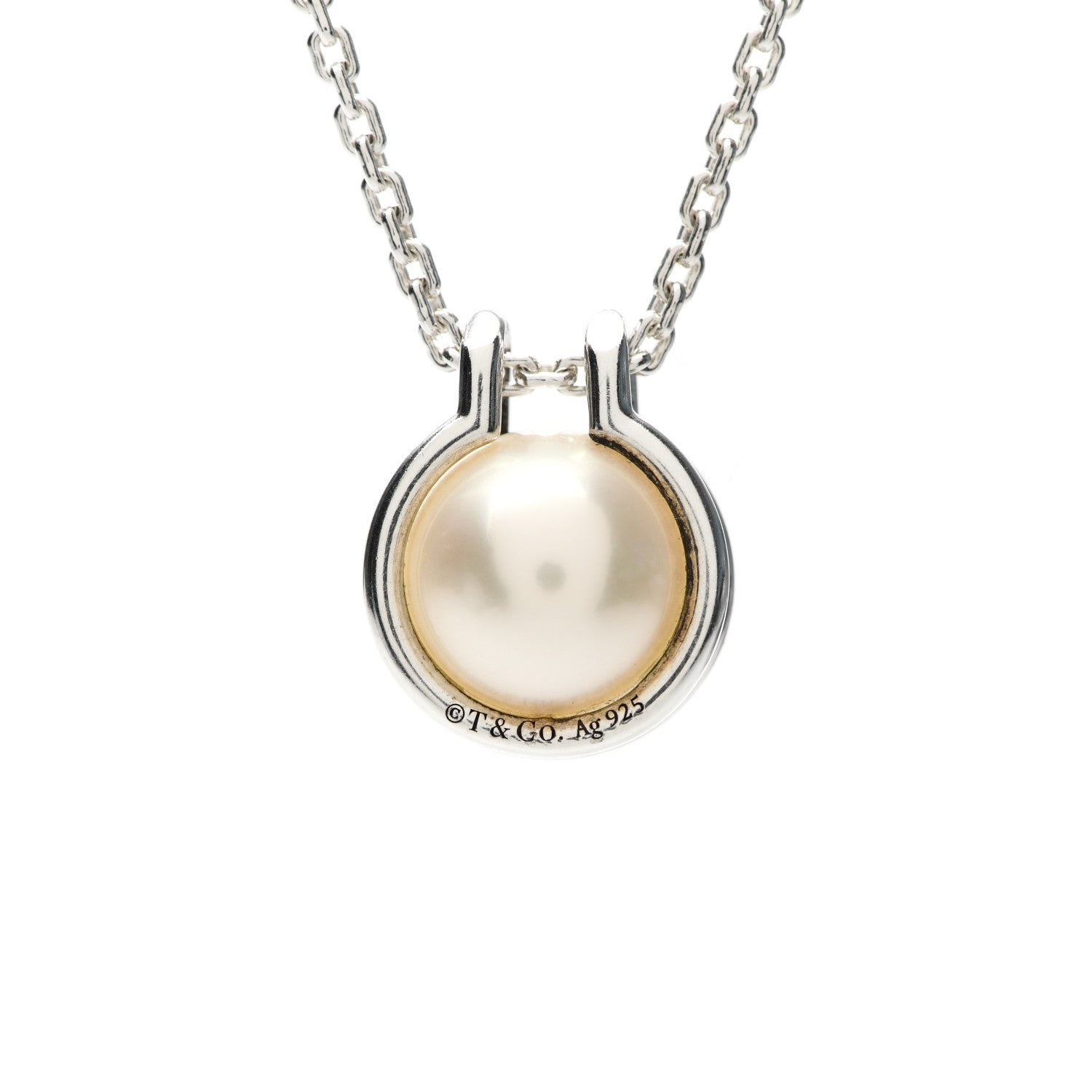 Tiffany Sterling Silver Cultured Pearl Link HardWear Necklace 6 of 7