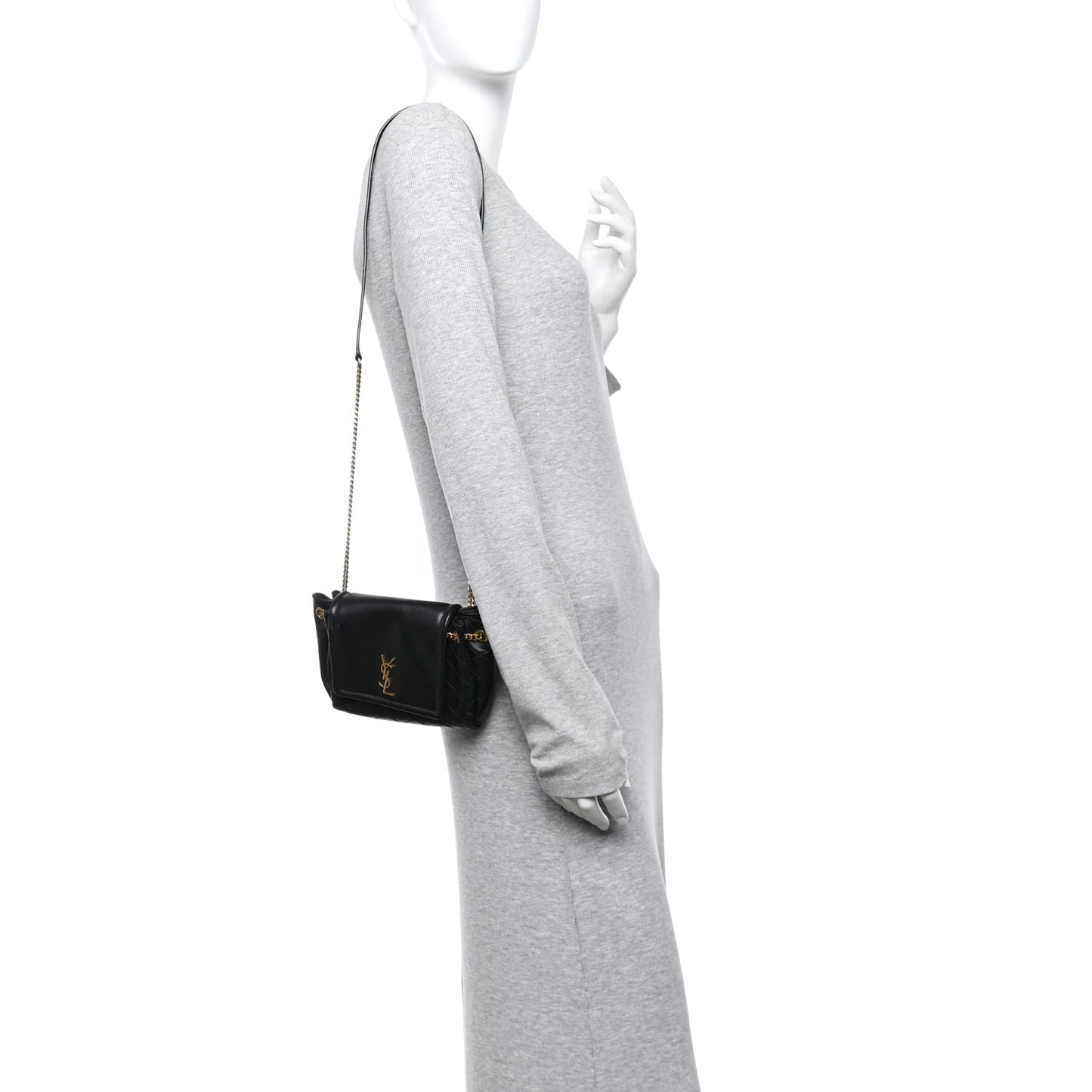 Lambskin Quilted Monogram Mini Nolita Black