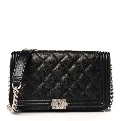 Chanel Caviar Quilted Boy Phone Holder Wallet On Chain Black 1 of 11