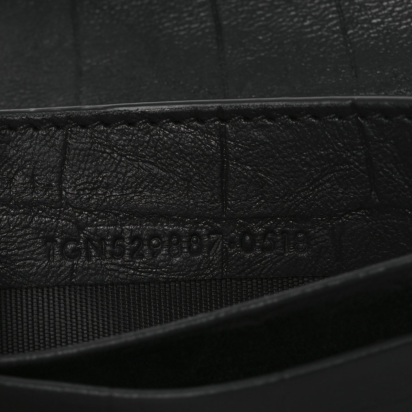 Calfskin Crocodile Embossed Monogram Monochrome Business Card Holder Black