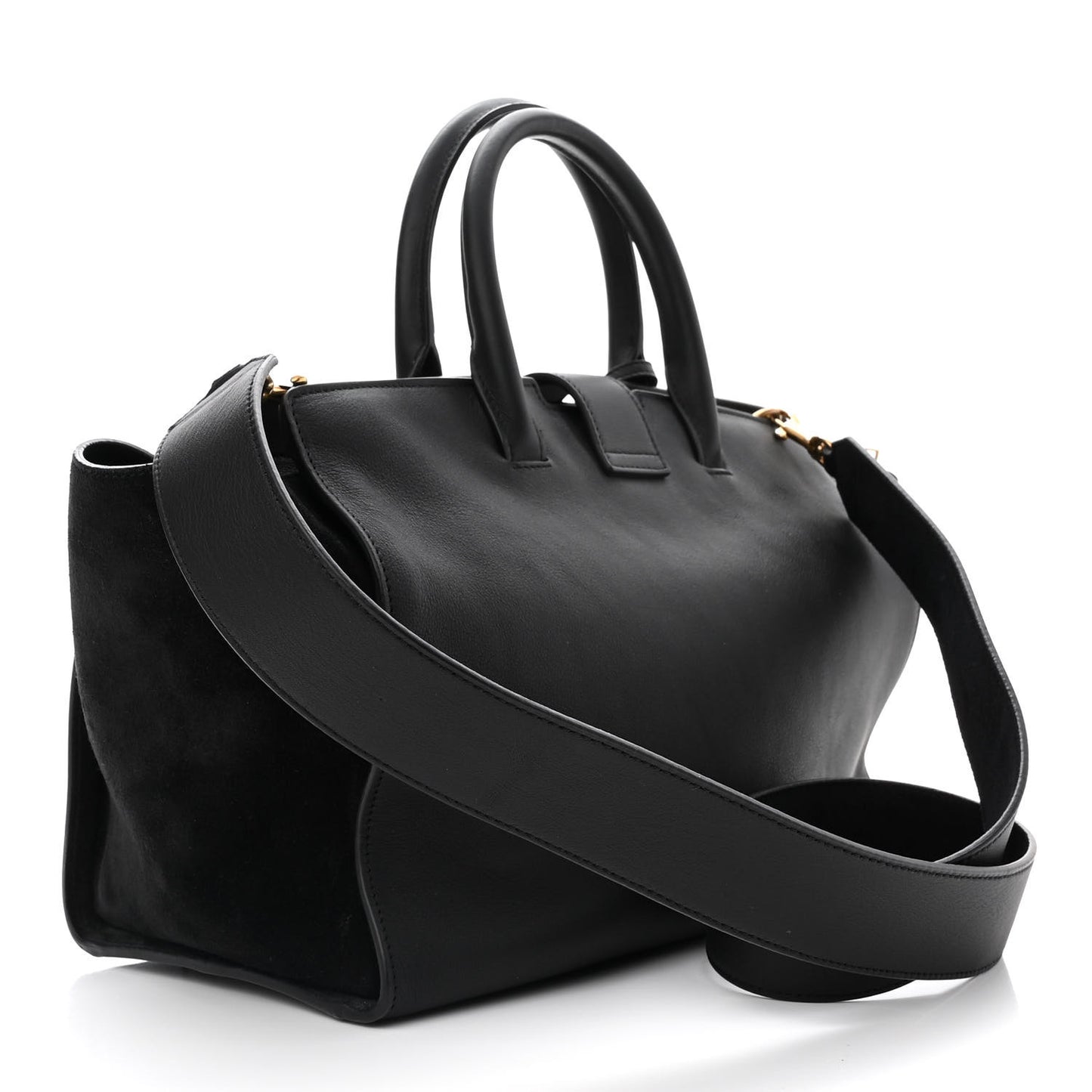 Calfskin Suede Small Monogram Downtown Cabas Black