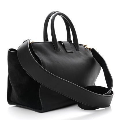 Saint Laurent Calfskin Suede Small Monogram Downtown Cabas Black 3 of 10