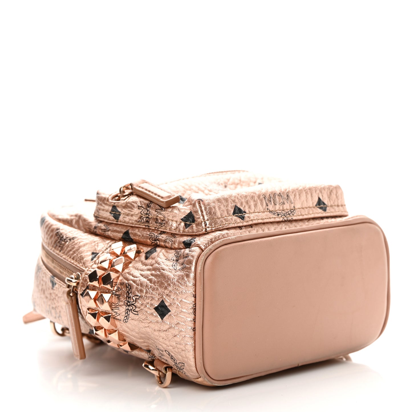 Metallic Visetos Studded X-Mini Bebe Boo Backpack Champagne Gold