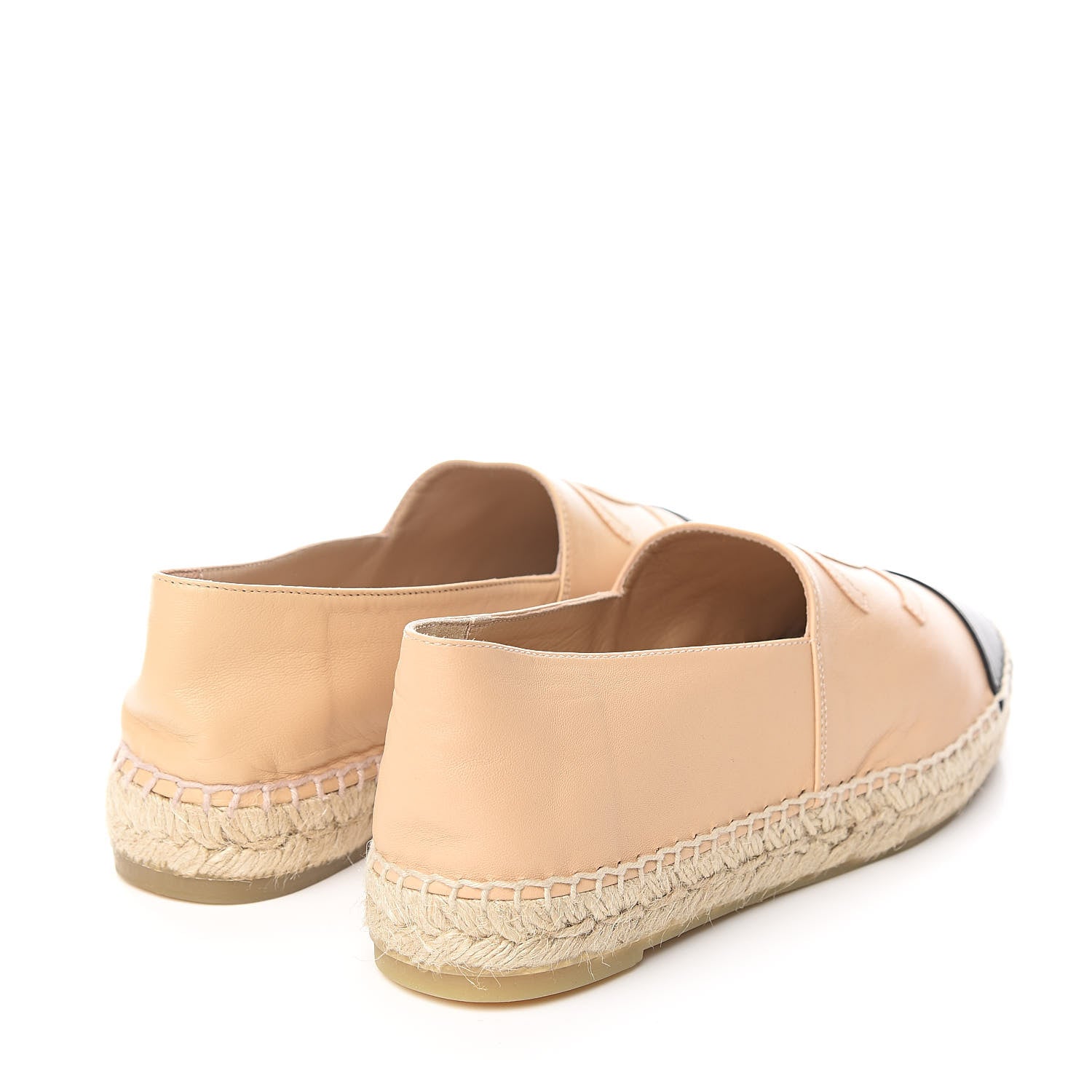 Chanel Lambskin CC Espadrilles 39 Beige Black 4 of 11