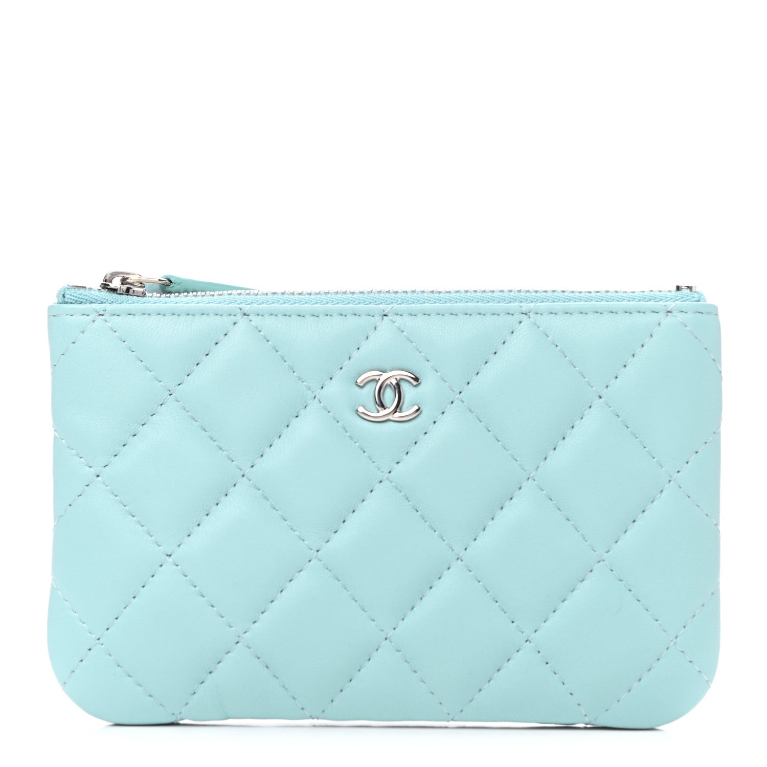 Chanel Lambskin Quilted Small Cosmetic Case Light Blue 1 of 7