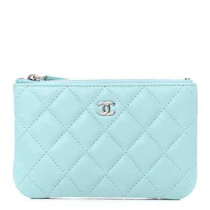 Chanel Lambskin Quilted Small Cosmetic Case Light Blue 1 of 7