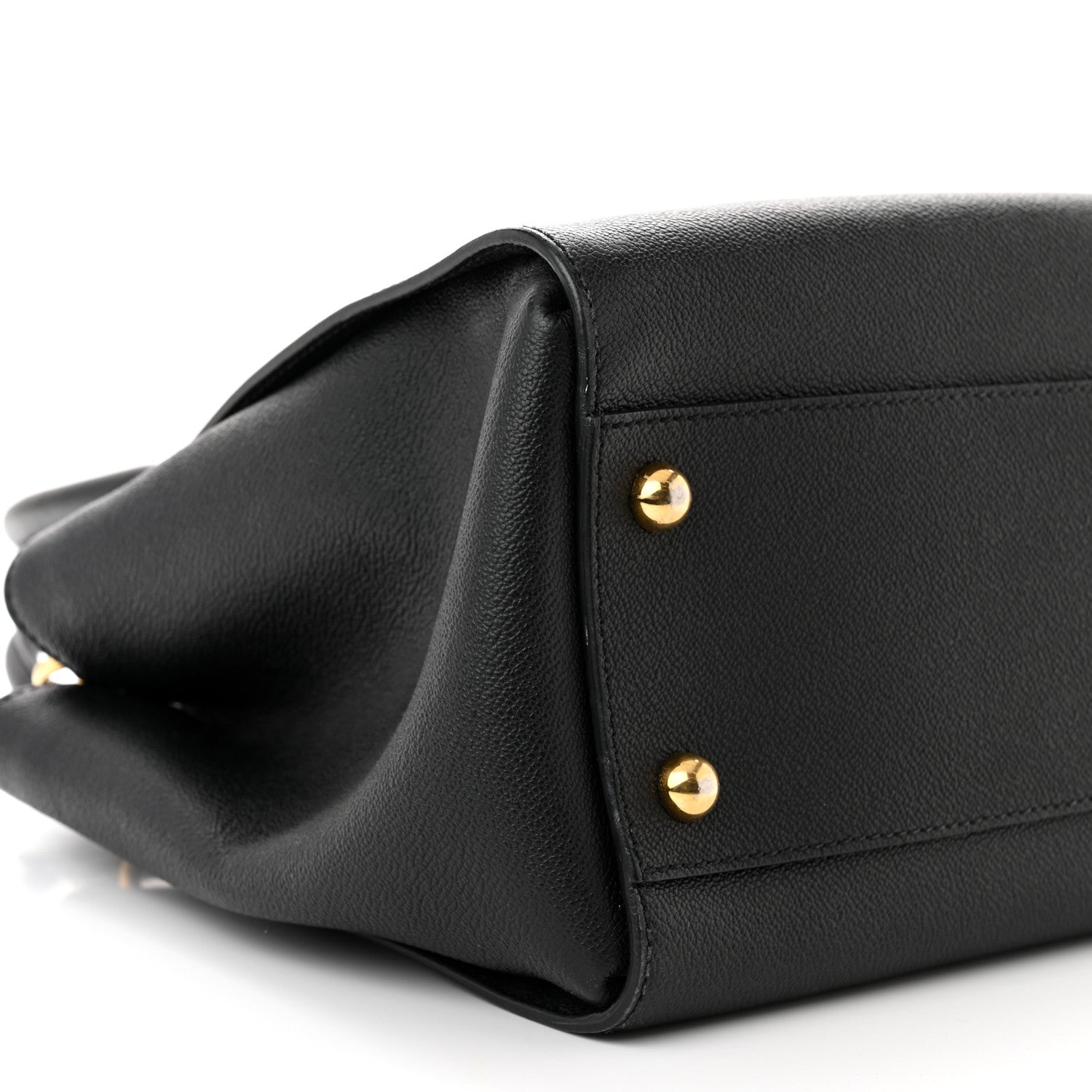 Burberry Soft Grain Calfskin Medium Buckle Tote Black 10 of 14