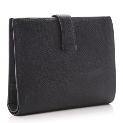 Hermes Epsom Bearn Compact Wallet Black 3 of 9