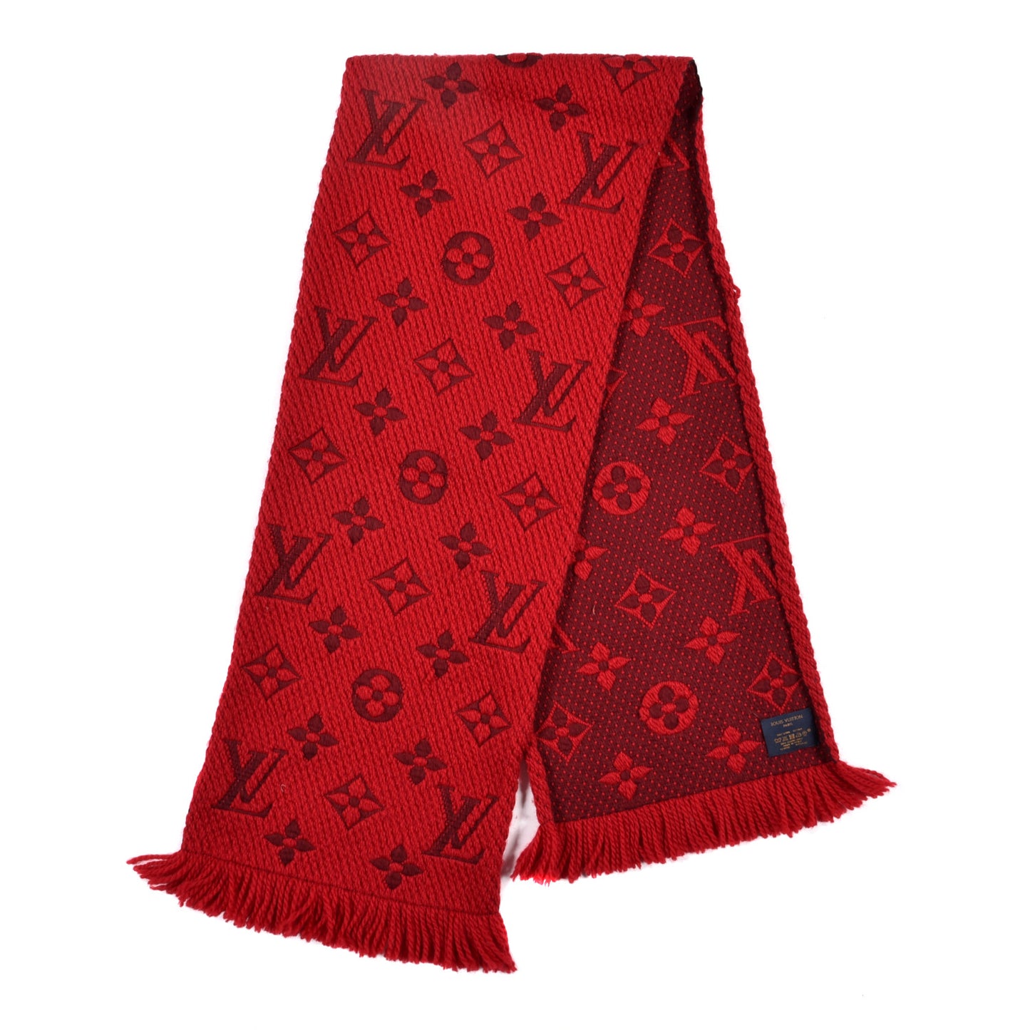 Wool Silk Logomania Scarf Rubis