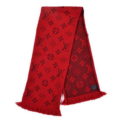 Louis Vuitton Wool Silk Logomania Scarf Rubis 2 of 4