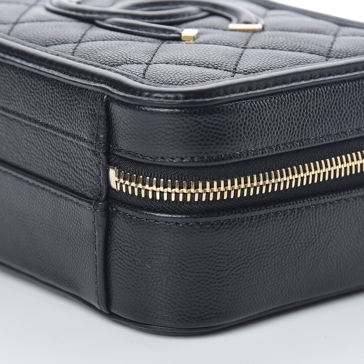 Chanel Caviar Quilted Small CC Filigree Vanity Case Black 10 of 10