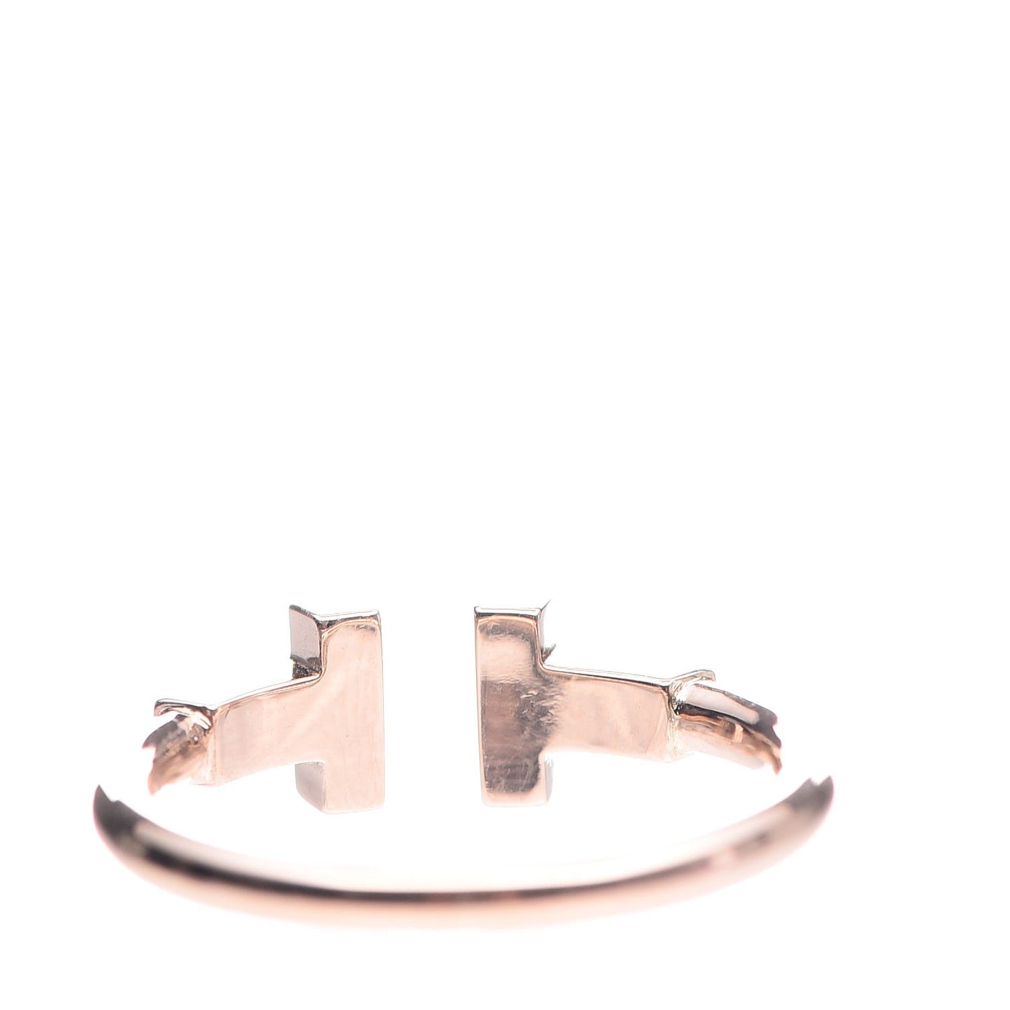 18K Rose Gold Diamond T Wire Ring 53 6.5