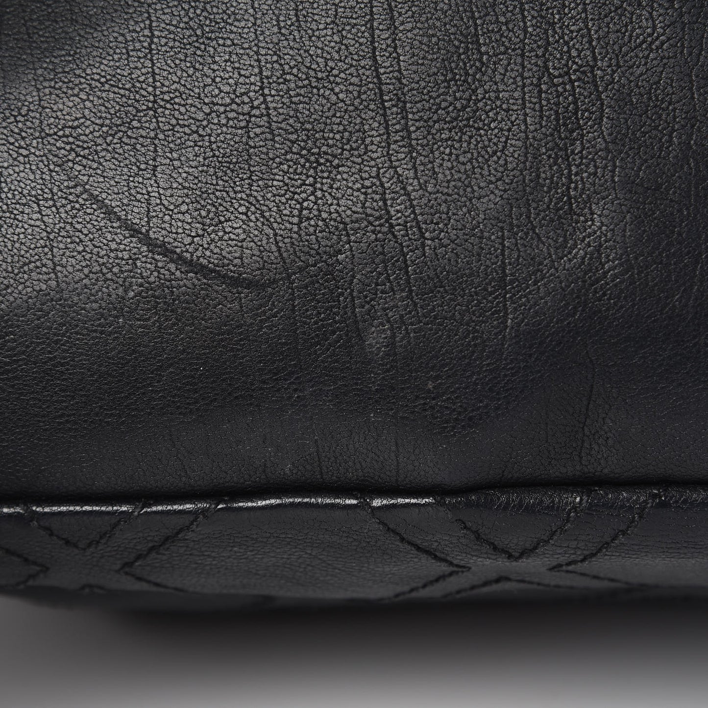 Calfskin Large Diamond Stitch Tote Black
