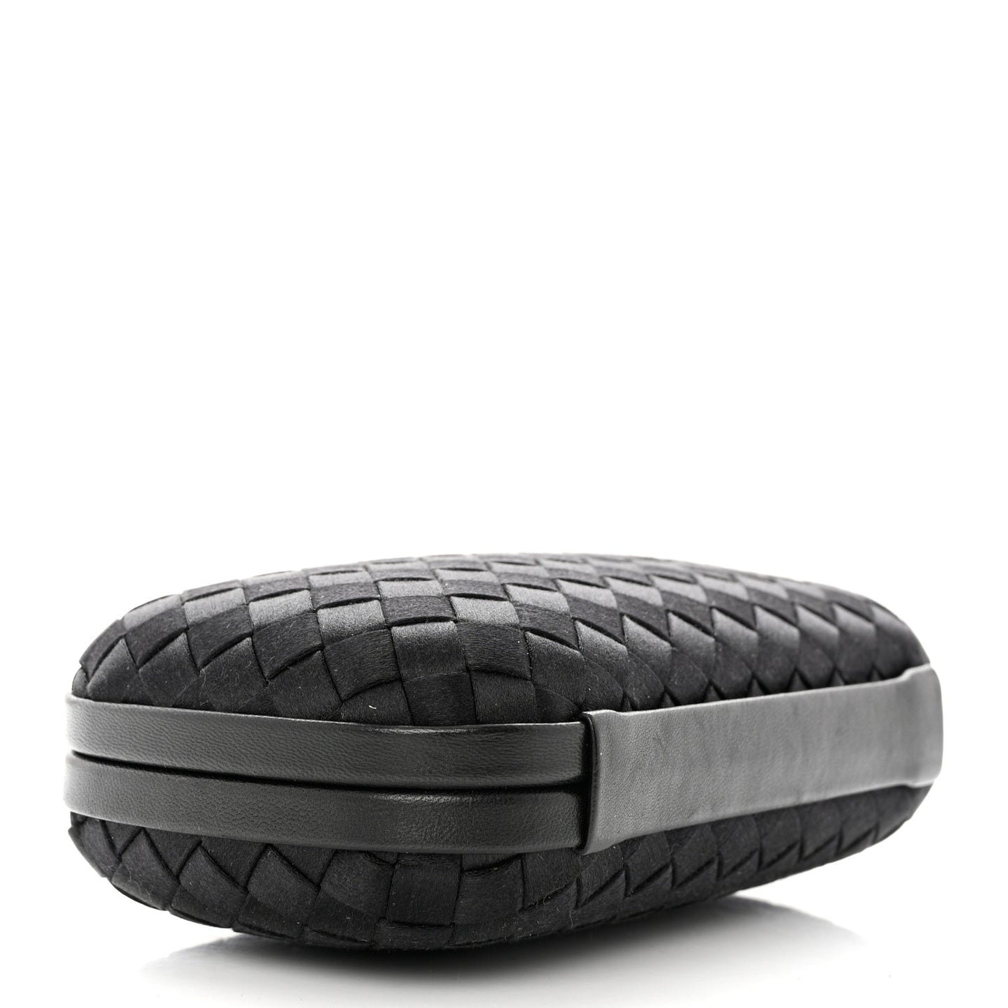 Satin Intreccio Impero Knot Clutch Black