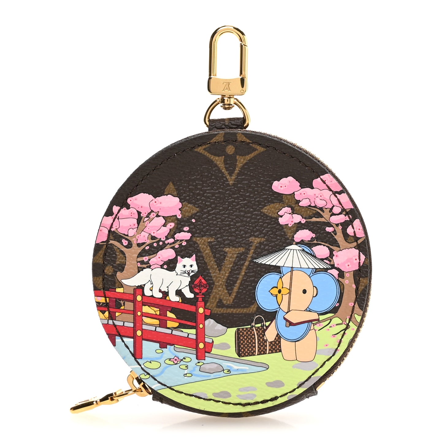 Monogram 2021 Christmas Animation Japanese Garden Round Coin Purse Wisteria Pink