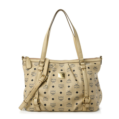 MCM Visetos Medium Essentials Shopper Tote Beige 1 of 10