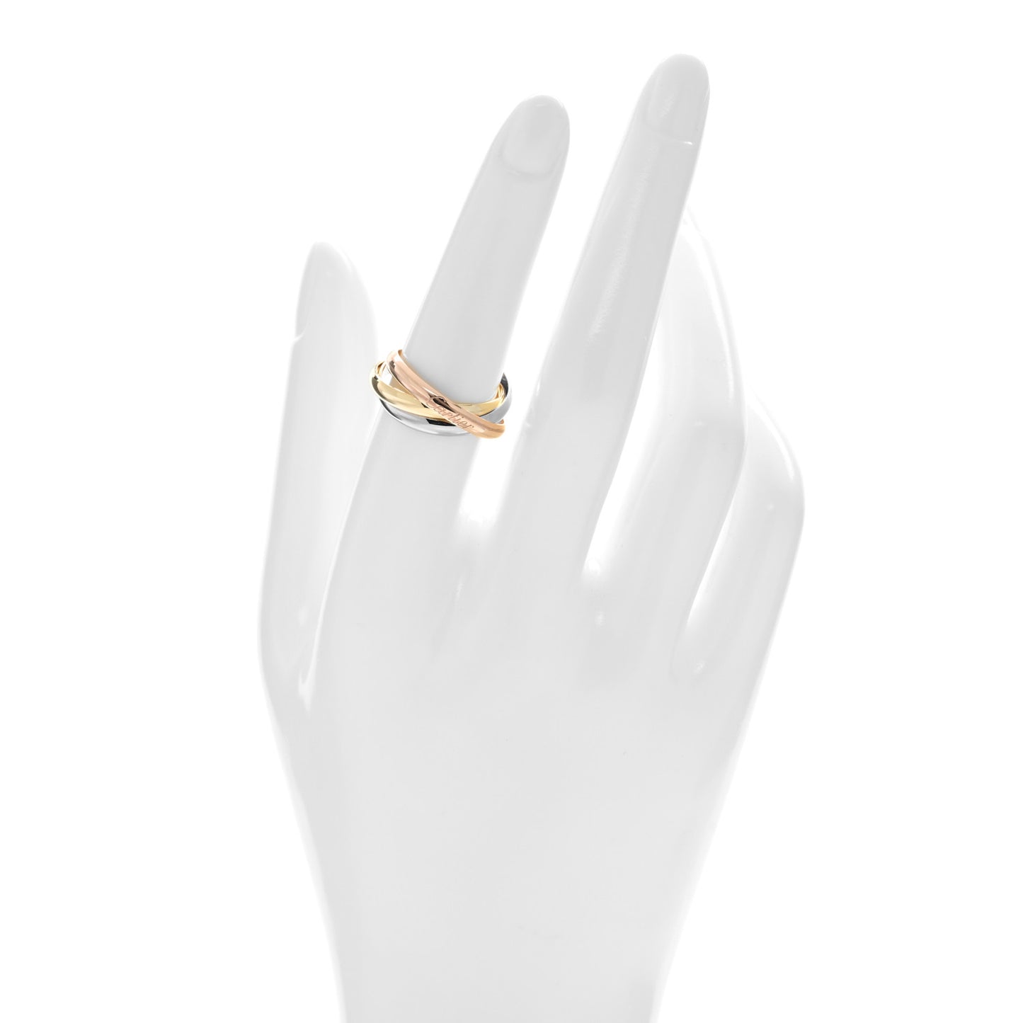 18K Pink Yellow White Gold Small Trinity Ring 55 7.25
