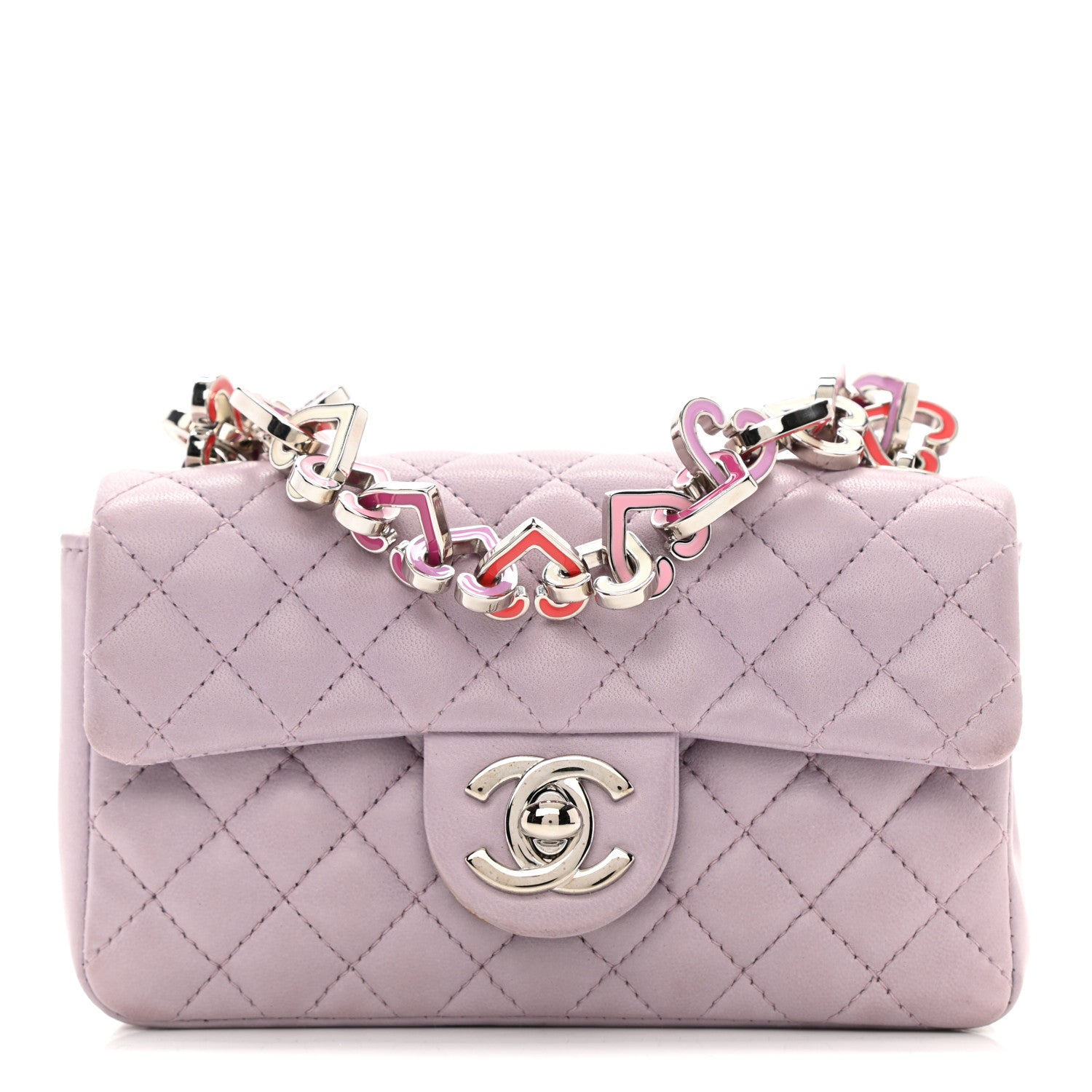 Chanel Lambskin Quilted Mini Valentine Flap Lilac 1 of 9