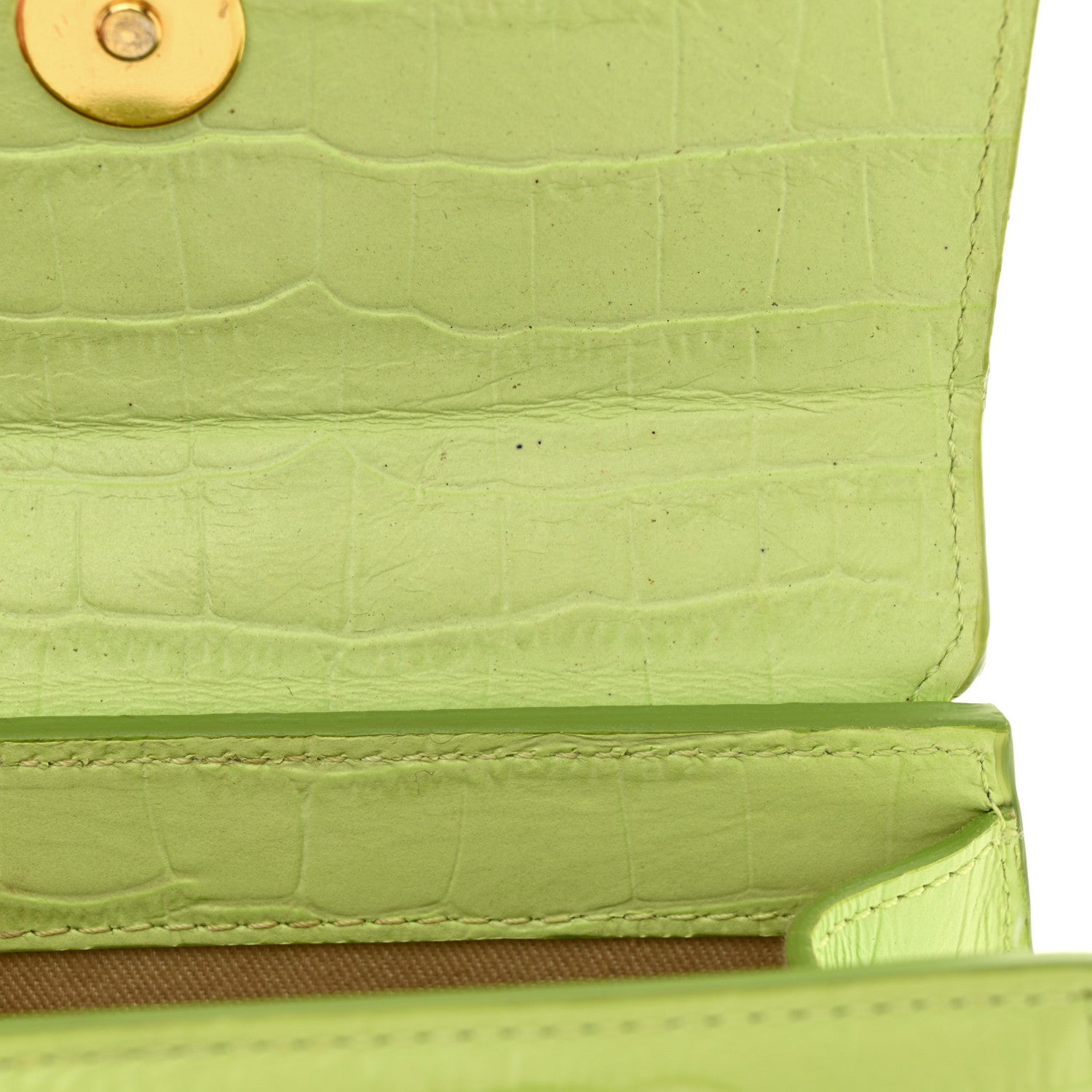 Jacquemus Calfskin Crocodile Embossed Le Chiquito Moyen Light Green 14 of 17