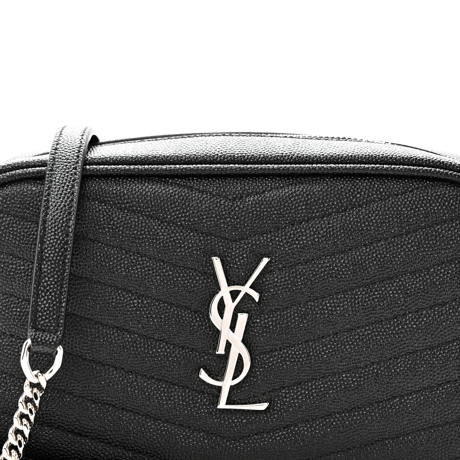 Saint Laurent Grain De Poudre Matelasse Monogram Mini Lou Camera Bag Black 8 of 11