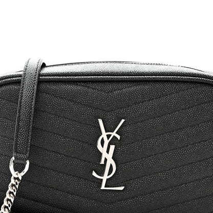 Saint Laurent Grain De Poudre Matelasse Monogram Mini Lou Camera Bag Black 8 of 11