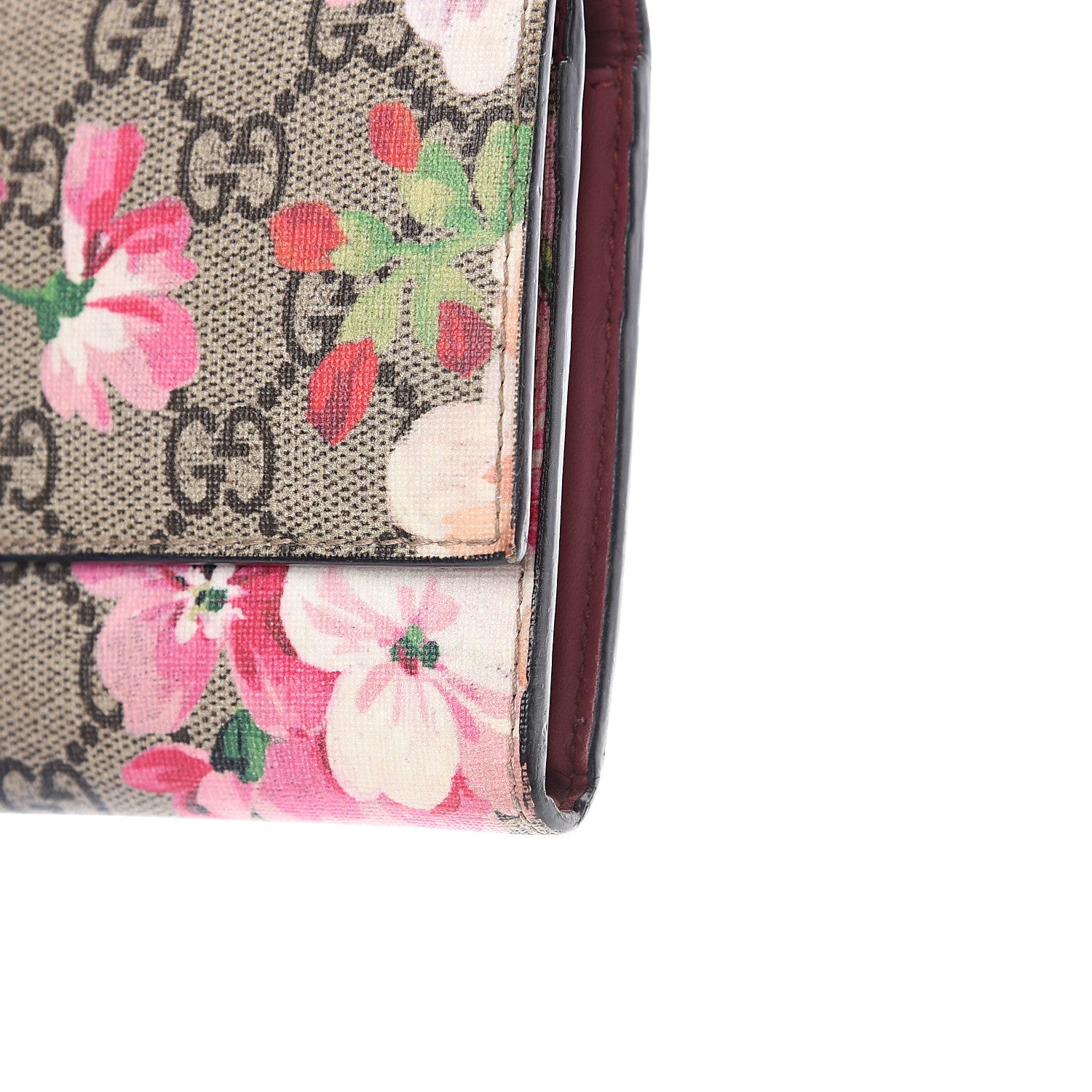 Gucci GG Supreme Monogram Blooms Continental Wallet Beige Multicolor Dry Rose 8 of 10