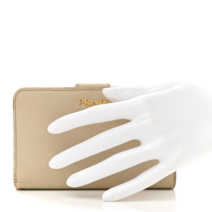 Prada Saffiano Metal Compact Wallet Cammeo 2 of 14