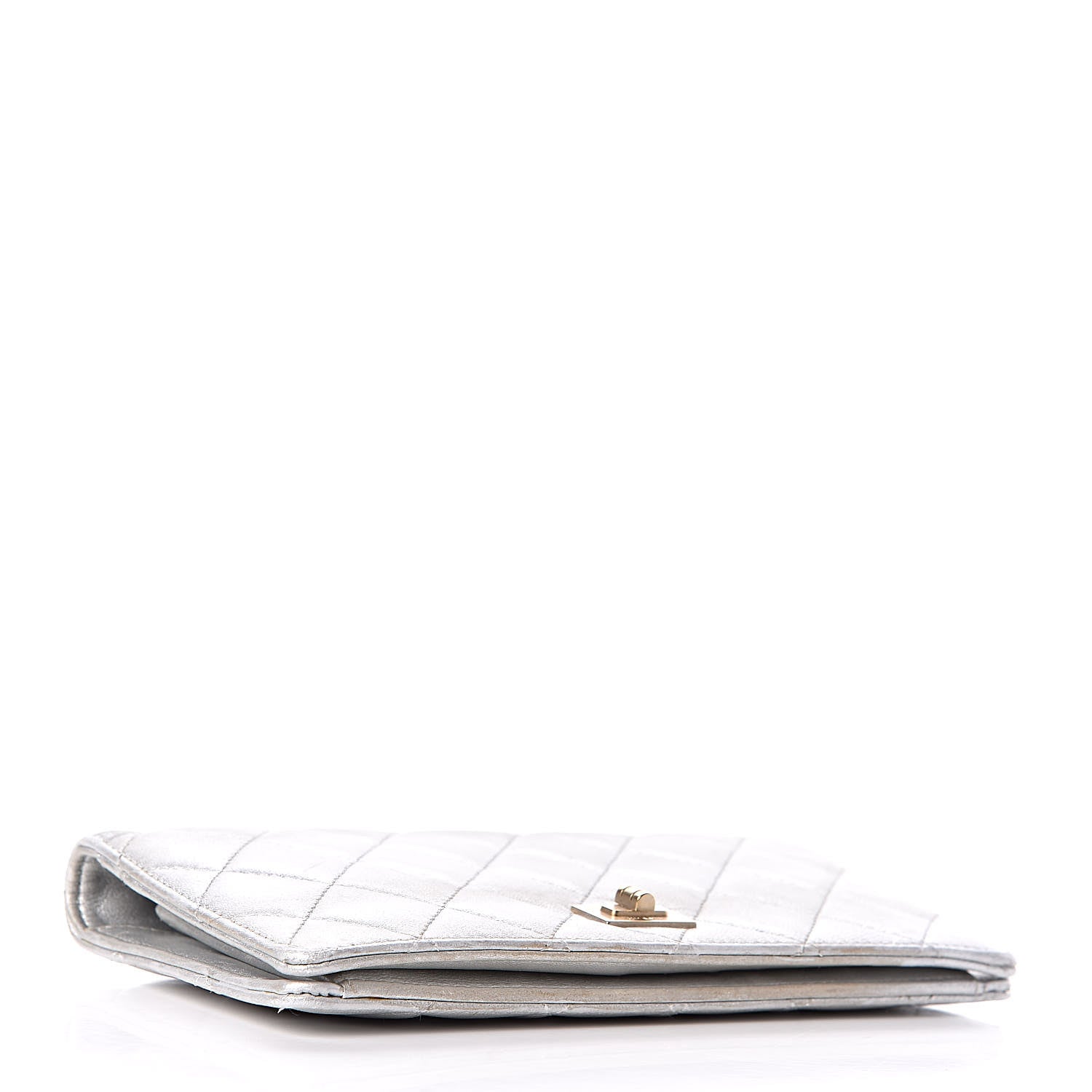 Chanel Metallic Lambskin Quilted Reissue Yen Wallet Silver 4 of 18