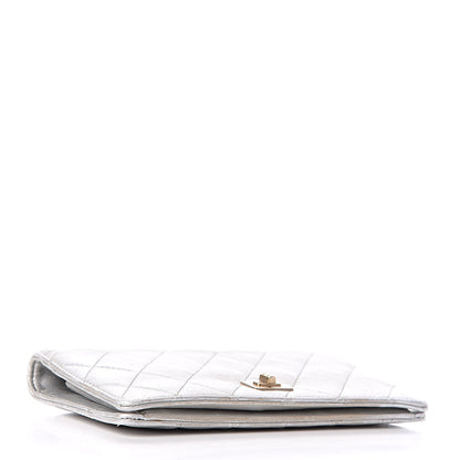 Chanel Metallic Lambskin Quilted Reissue Yen Wallet Silver 4 of 18