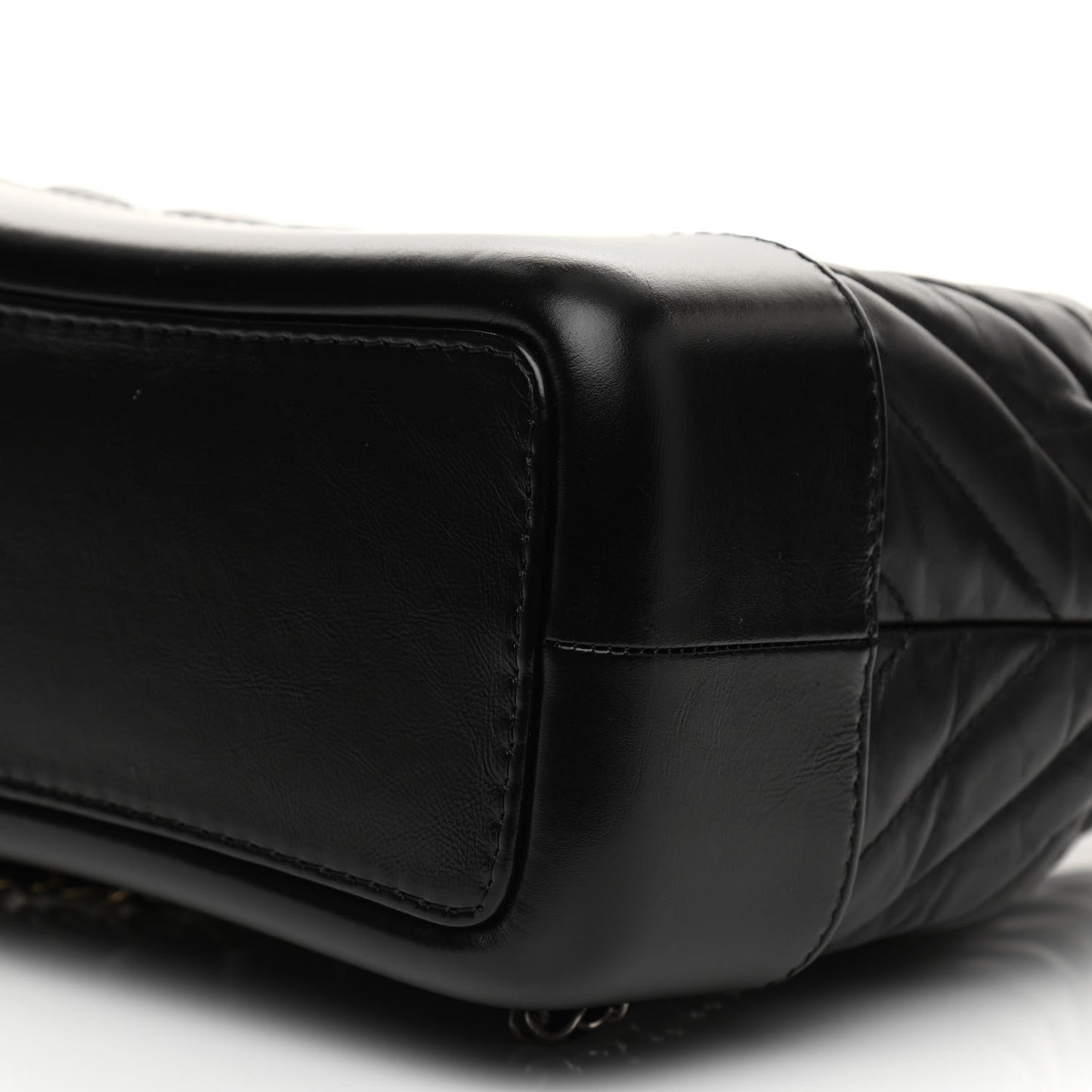 Aged Calfskin Chevron Quilted Small Gabrielle Backpack Black