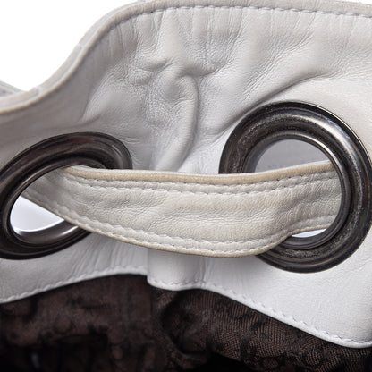 Christian Dior Lambskin Cannage Drawstring Bag White 10 of 24